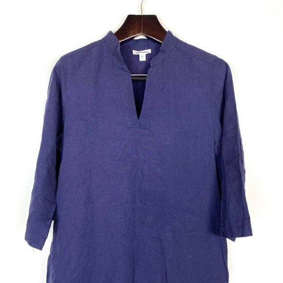 Eileen Fisher Dress Blue Oversize Knee Length S - Picture 2 of 8